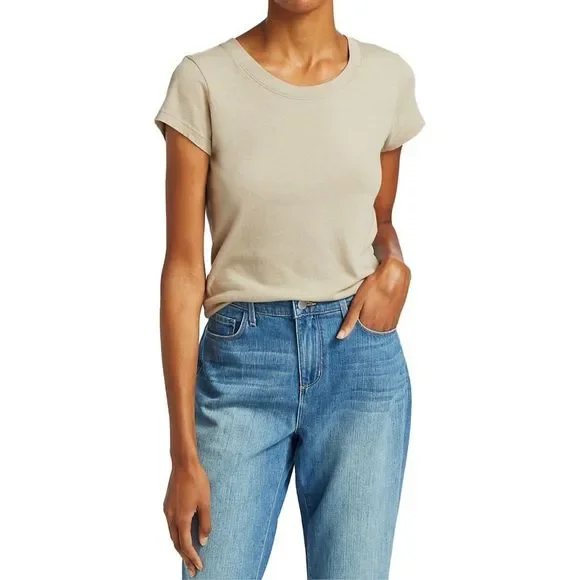L’Agence Cory Scoop Neck Tee Biscuit Size S - Picture 7 of 7